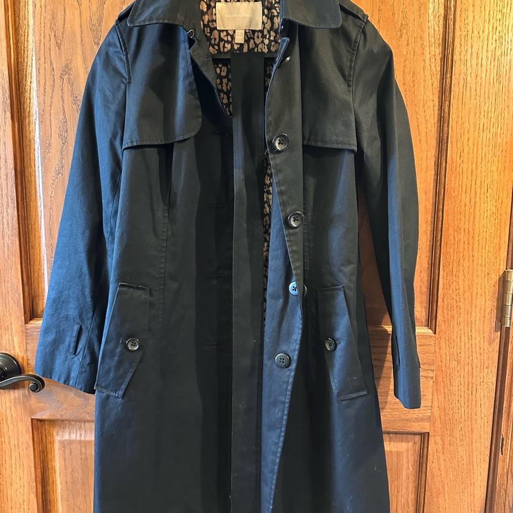 Banana Republic Black Trench Coat Timeless Design